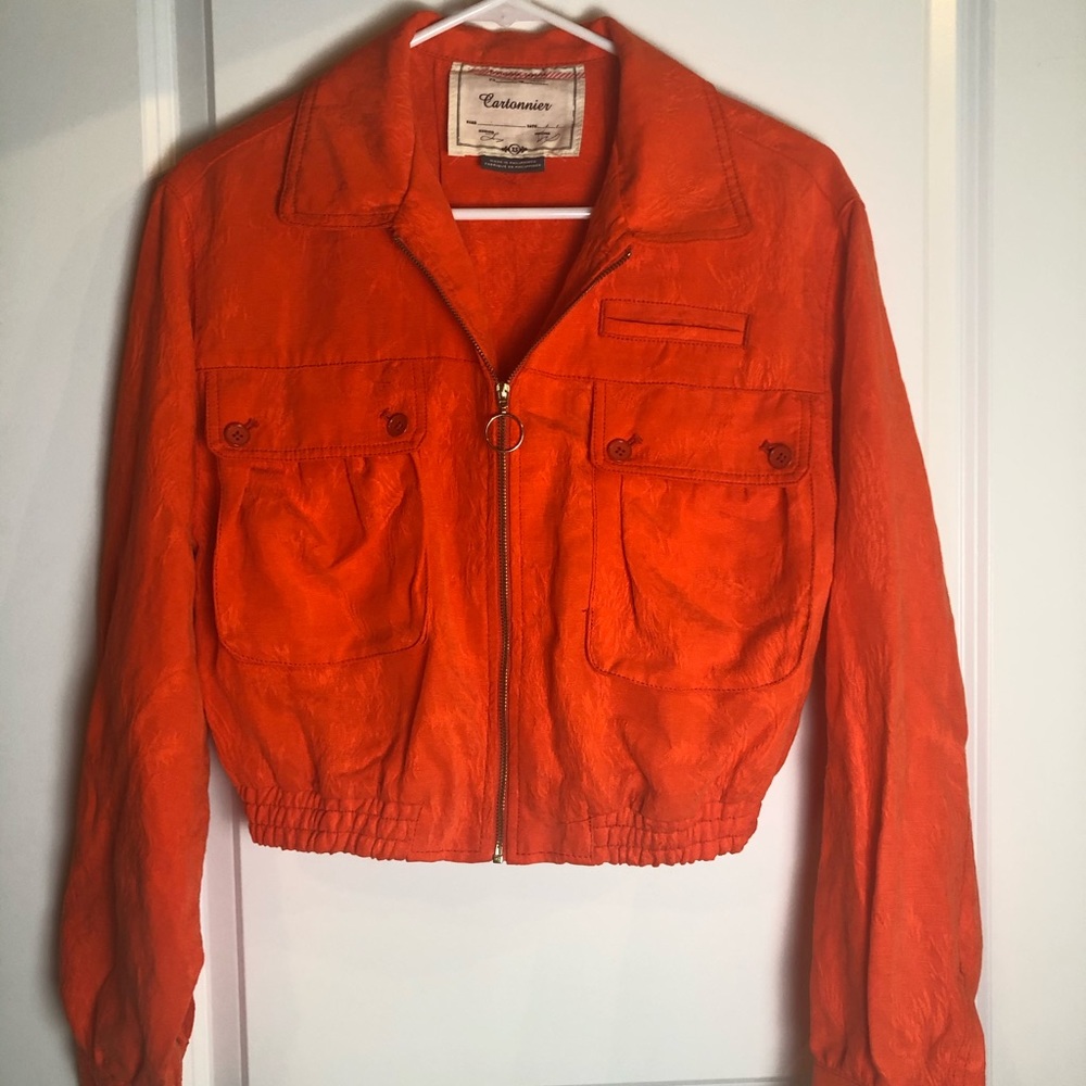 Orange Bomber Jacket - image 3